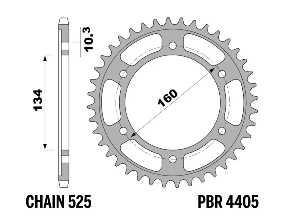 Rozeta ocelová PBR Sprockets pro HONDA CBR/CBR-F/ CBR-RR/600/1000 /NT 1100 mod.525 Jen Po Omezenou Doba