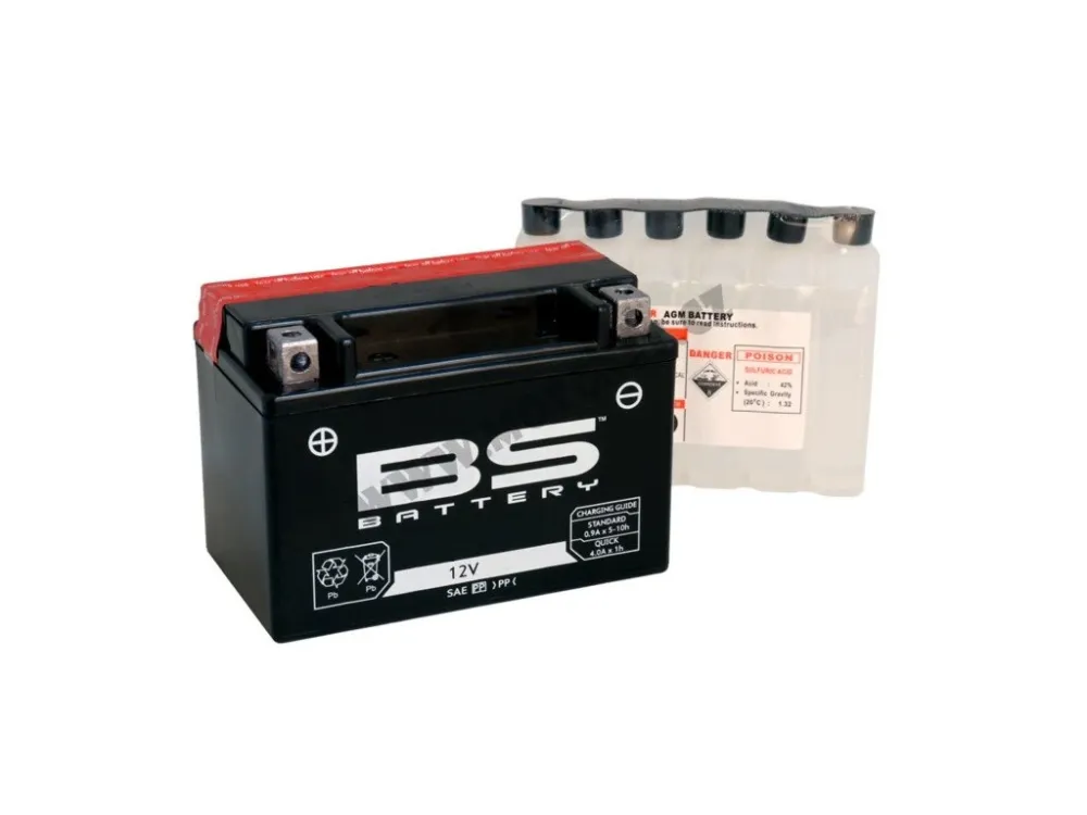 Vysoce Kvalitní Bezúdržbová motocyklová baterie BS-BATTERY BTX14-BS (YTX14-BS)