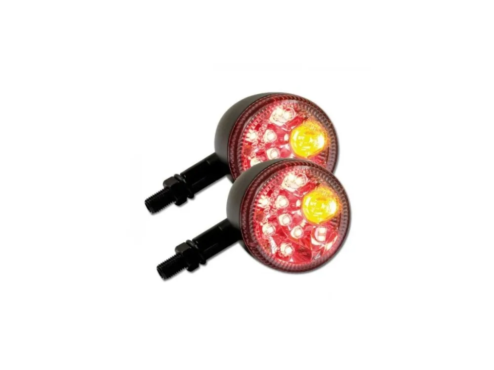 Nová Kolekce LED blinkry kombinované "Prisma", M10, černé matné, čiré sklo , D:88 mm O:60 mm