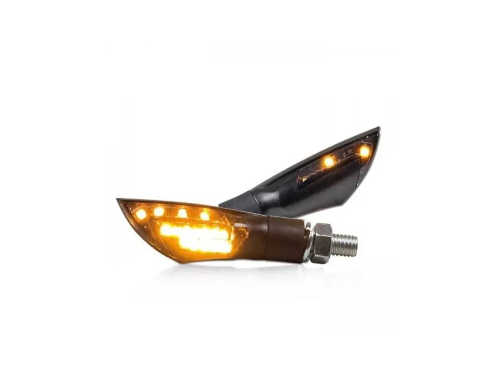 LED blinkry Dual na motorku, tónované sklo, černá, M8 Vysoce Kvalitní