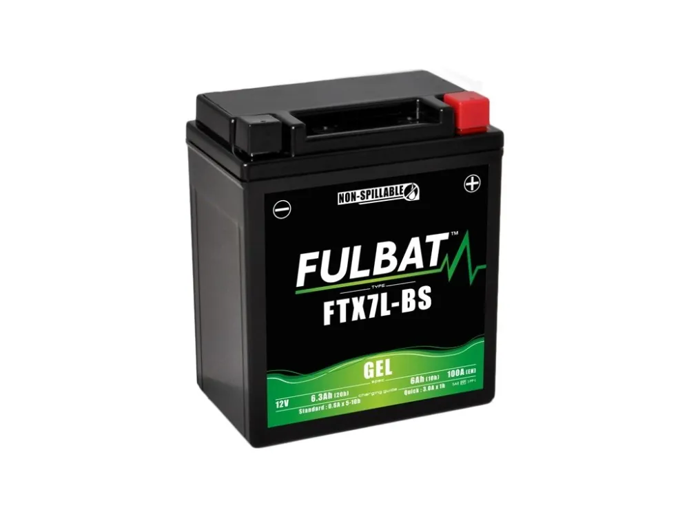 baterie 12V, YTX7L-BS GEL, 6Ah, 100A, bezúdržbová GEL technologie 113x70x130 FULBAT (aktiv Tovární Cena