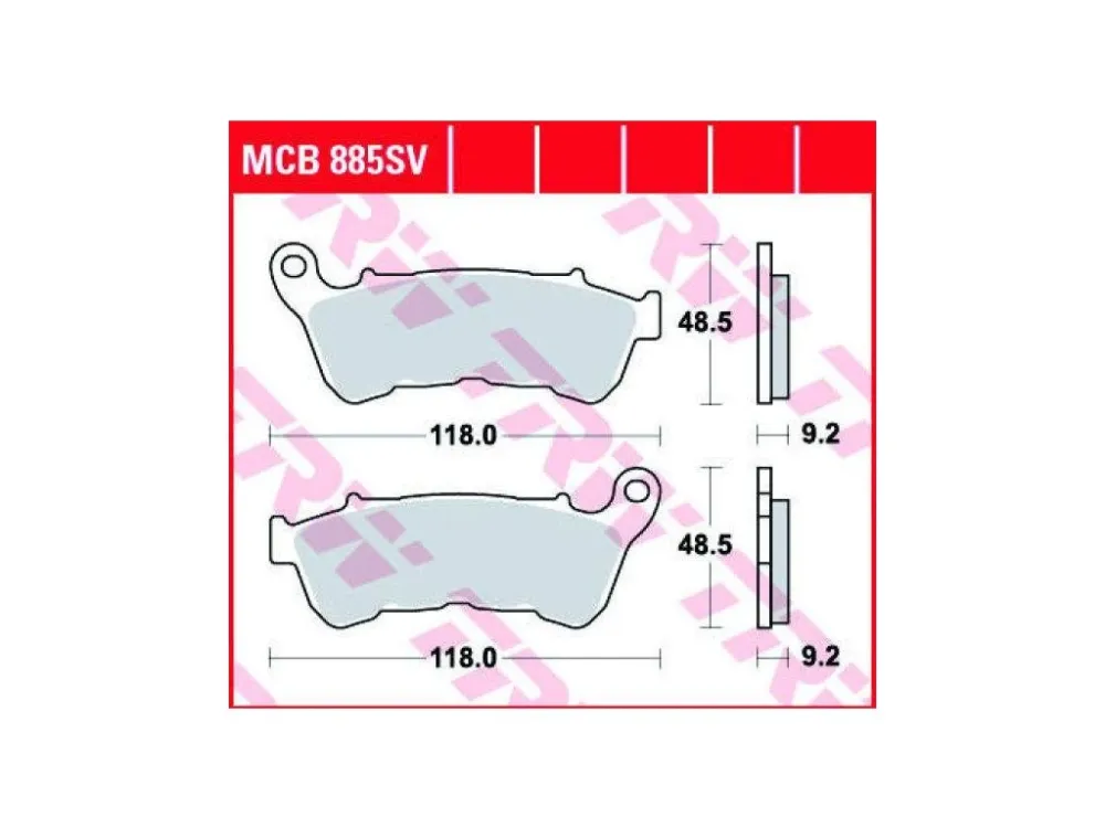 TRW MCB885SV sintrované brzdové destičky na motorku Autentický