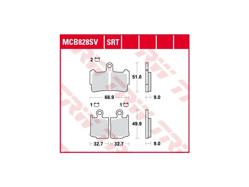 TRW MCB828SRT racing sintrované brzdové destičky na motorku Originální