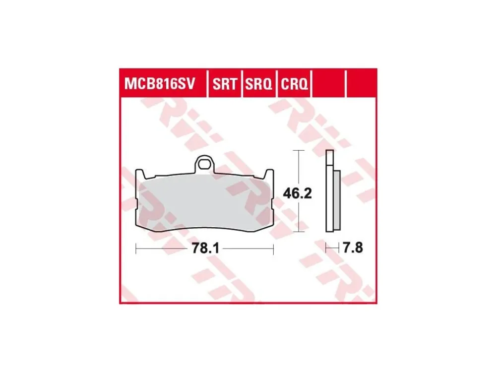 Autentický TRW MCB816SRT racing sintrované brzdové destičky na motorku