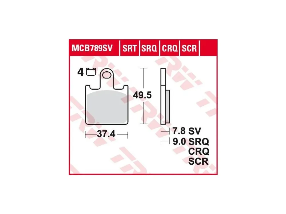TRW MCB789SRT racing sintrované brzdové destičky na motorku Expresní Doručení