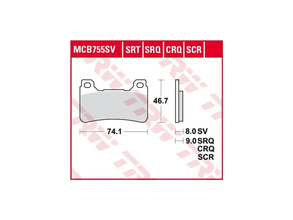 TRW MCB755SRT racing sintrované brzdové destičky na motorku Akční Nabídka