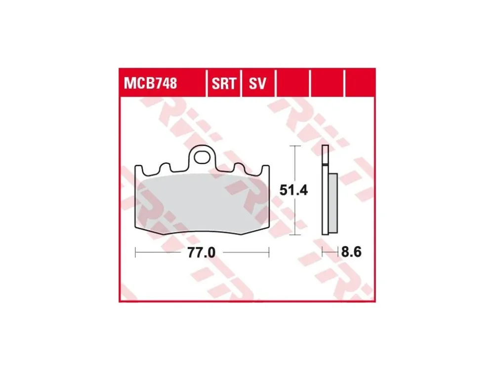 Sleva TRW MCB748SRT racing sintrované brzdové destičky na motorku