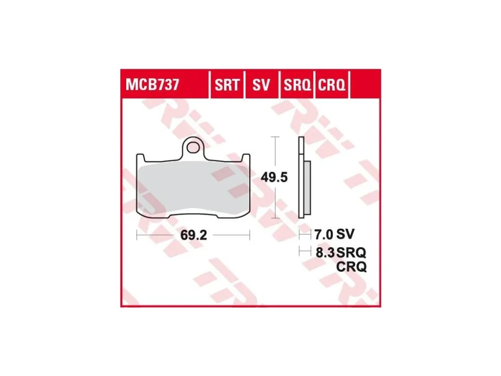 TRW MCB737SRT racing sintrované brzdové destičky na motorku Objednat Nyní