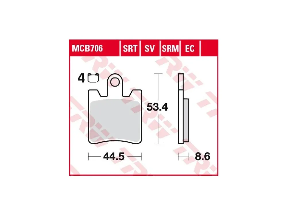 Zlevněný TRW MCB706SRT racing sintrované brzdové destičky na motorku
