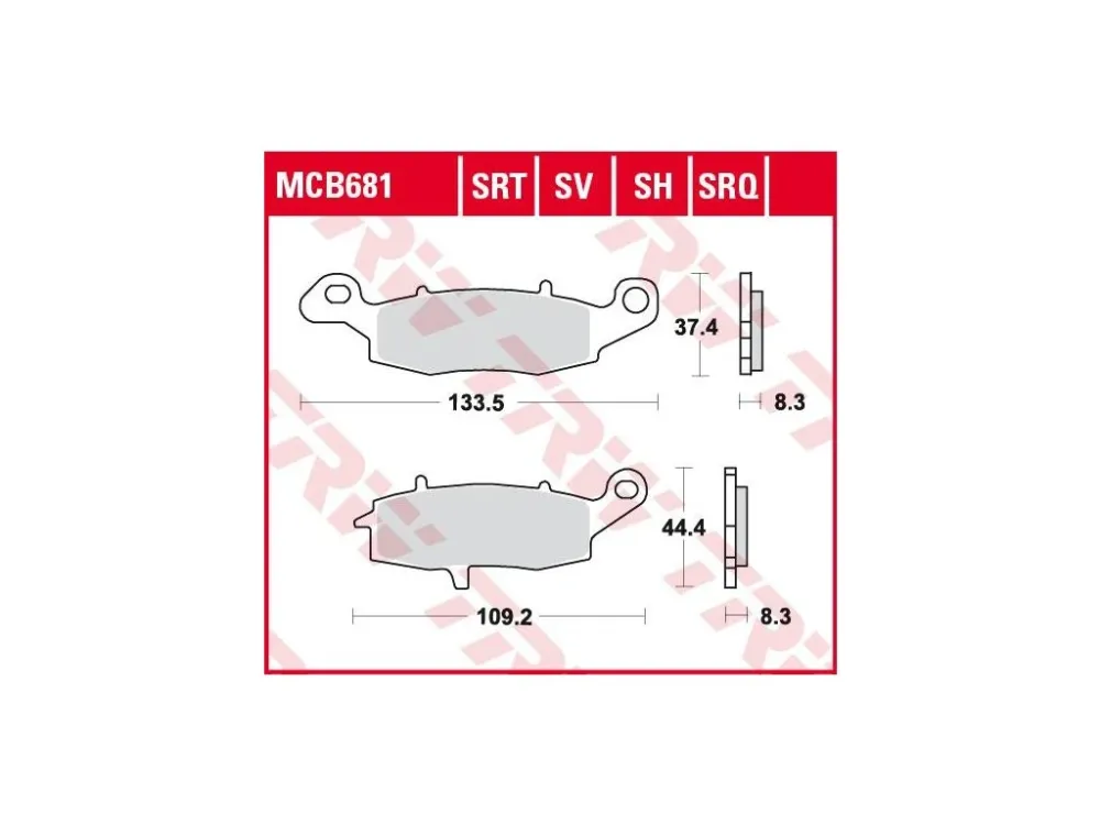 TRW MCB681SRT racing sintrované brzdové destičky na motorku Super Cena