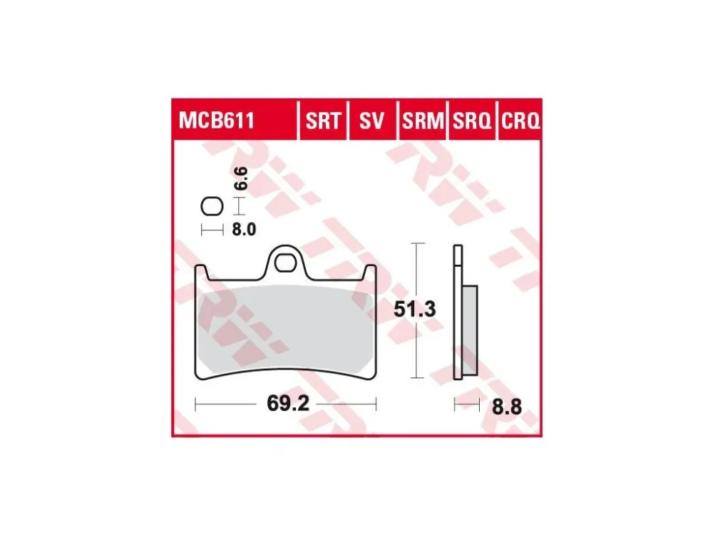 TRW MCB611SRT racing sintrované brzdové destičky na motorku Dokud Zásoby Vydrží