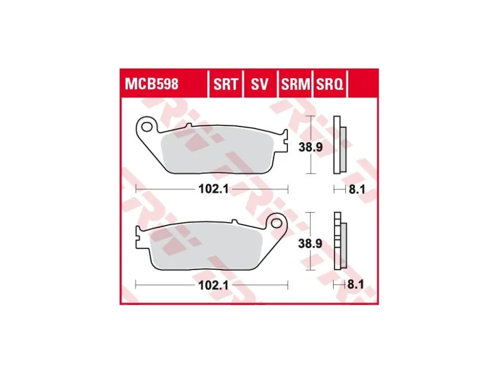 TRW MCB598SRT racing sintrované brzdové destičky na motorku Omezená Nabídka