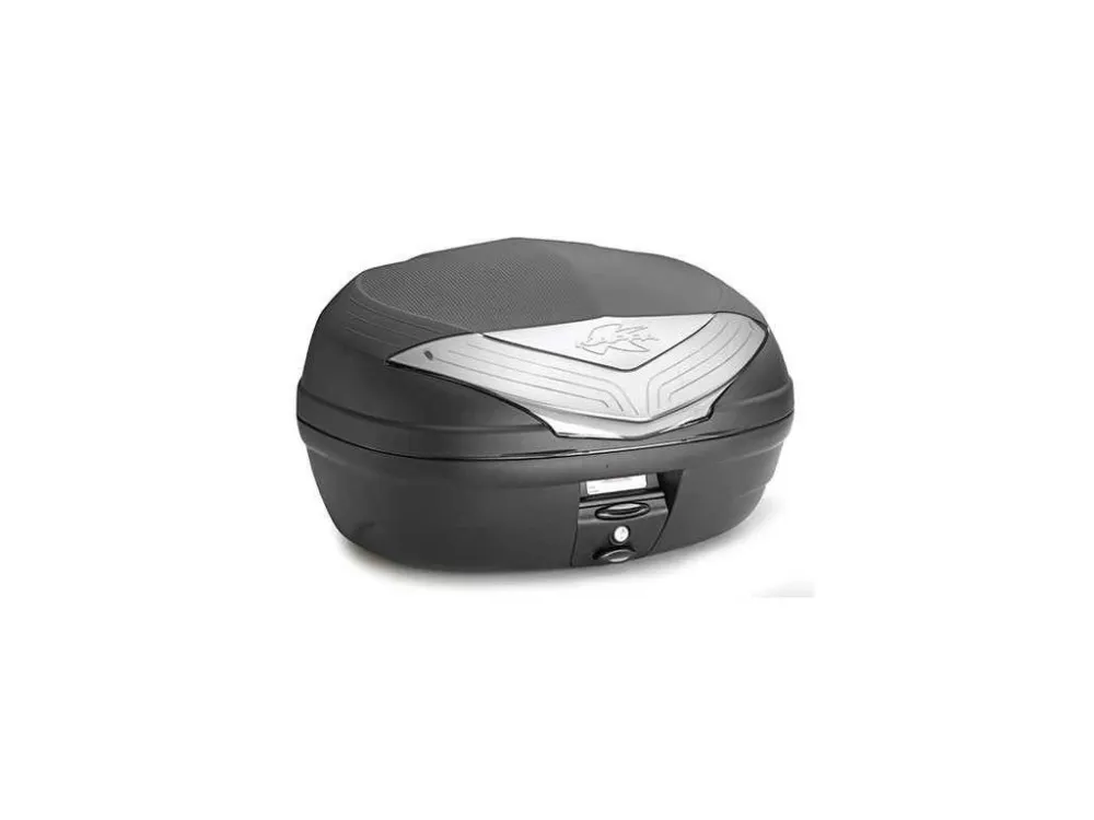 Top Prodej Kappa K466NT - černý nelakovaný kufr topcase (46 l) na motorku a skůtr, bílé odrazky
