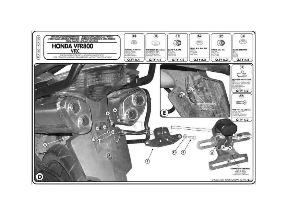 Nejlepší Cena Kappa KLX166 držáky bočních kufrů kufry K33 MONOKEY HONDA VFR 800 VTEC (02-11)
