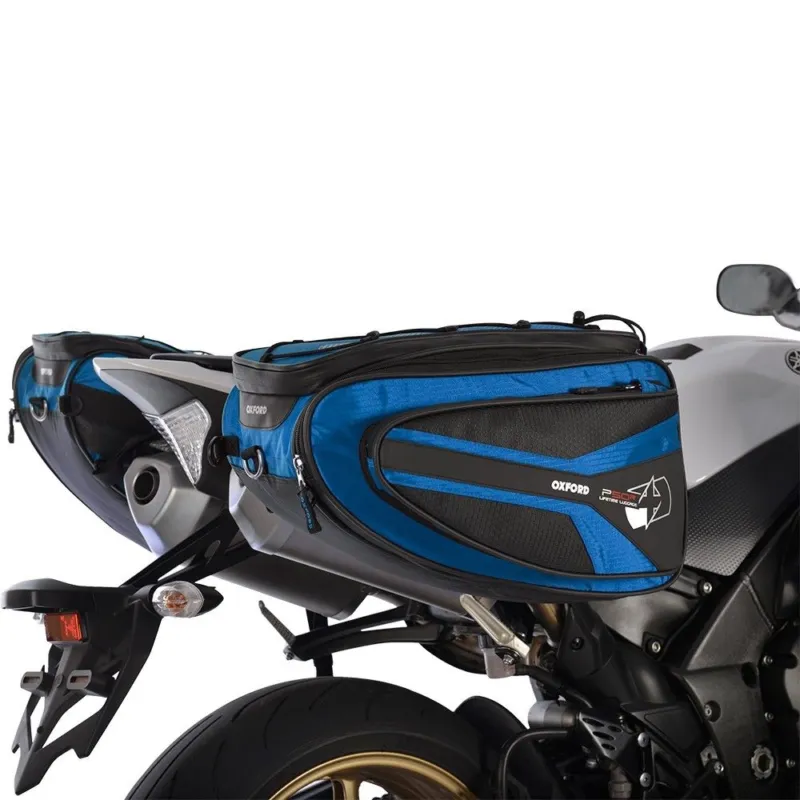 Doprava Zdarma Boční brašny na motocykl OXFORD P50R černé/modré, 50L