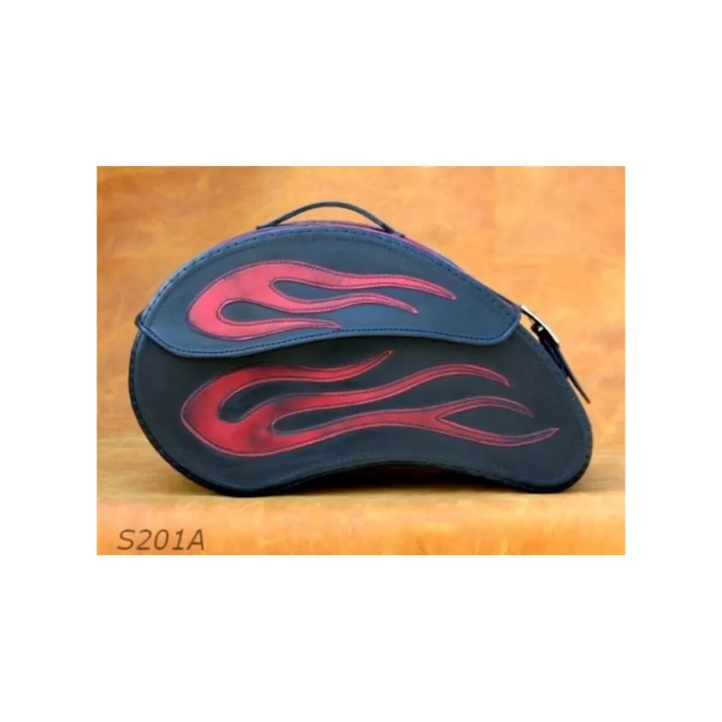 Kožené moto brašny S201 Red černé, 57x34x19cm Sleva
