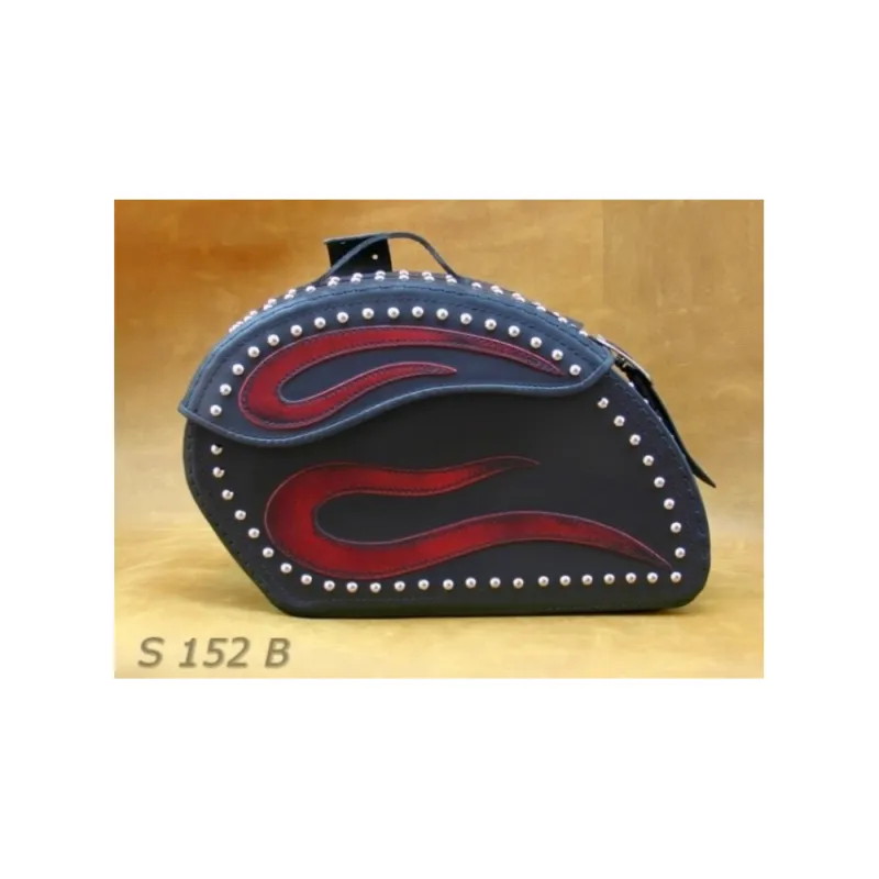 Kožené moto brašny S152 Red, černé, 46x31x18cm Jen Po Omezenou Doba