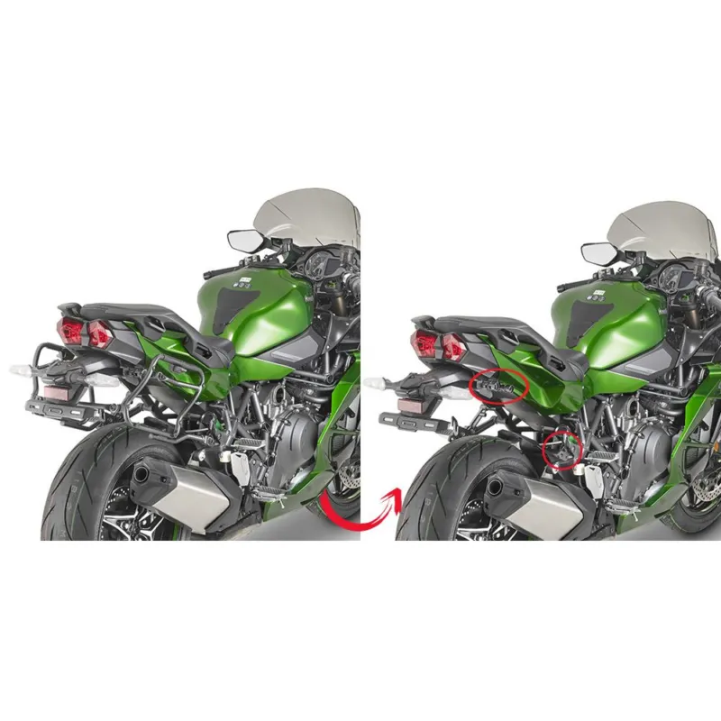 Aktuální _PLXR4123 trubkový nosič Kawasaki Ninja H2 1000 SX (18-26) jen pro boční kufry V 35/ V 37