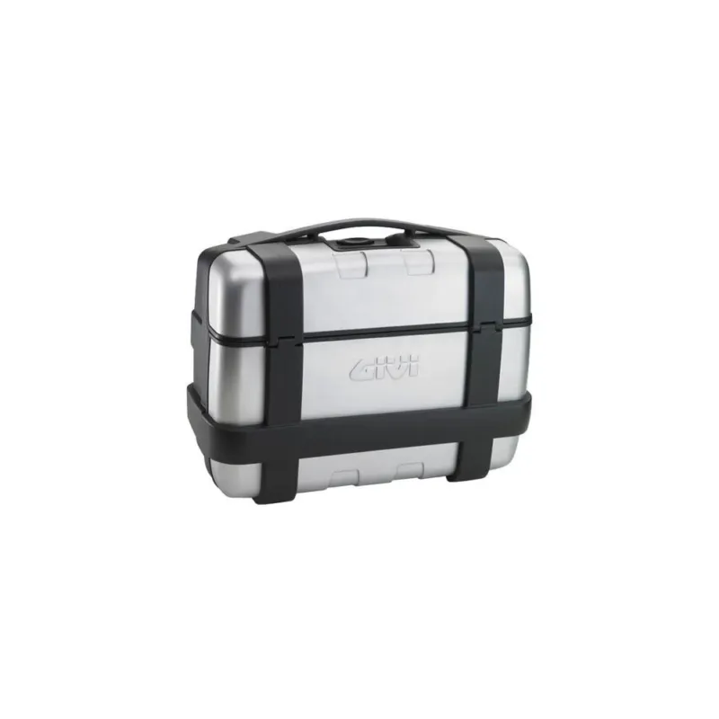 Nová Kolekce TRK33N kufr GIVI Trekker černý se stříbrným hliníkovým víkem (Monokey), objem 33 ltr.