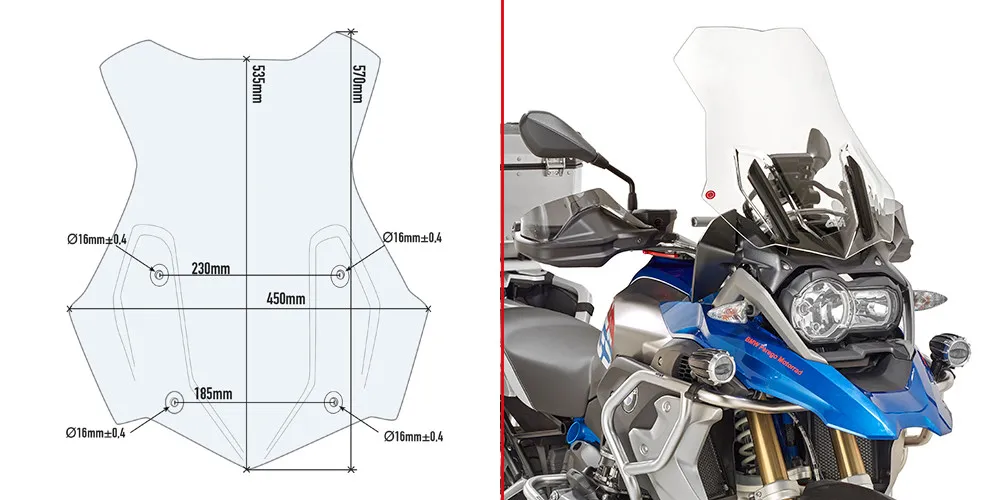 Givi 5124DT čiré plexi BMW R 1250 GS / Adventure (18-) | HZmoto - vše pro motorkáře a jejich stroje Cenově Výhodný
