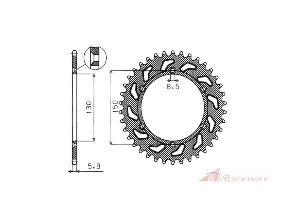 Must-Have ocelová rozeta pro sekundární řetězy typu 520, BRAKING (52 zubů)- 5A