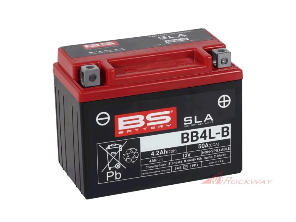 Továrně aktivovaná motocyklová baterie BS-BATTERY BB4L-B (FA) (YB4L-B (FA)) SLA- 5A Přímo Od Výrobce
