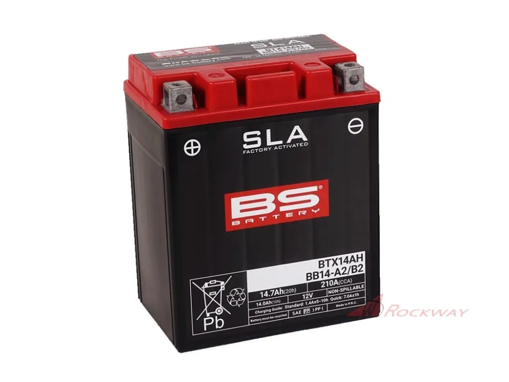 Továrně aktivovaná motocyklová baterie BS-BATTERY BTX14AH (FA) (YTX14AH (FA)) SLA- 5A Expresní Doručení
