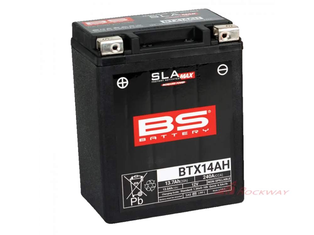 Továrně aktivovaná motocyklová baterie BS-BATTERY BTX14AH (FA) (YTX14AH (FA)) SLA MAX- 5A Ověřený