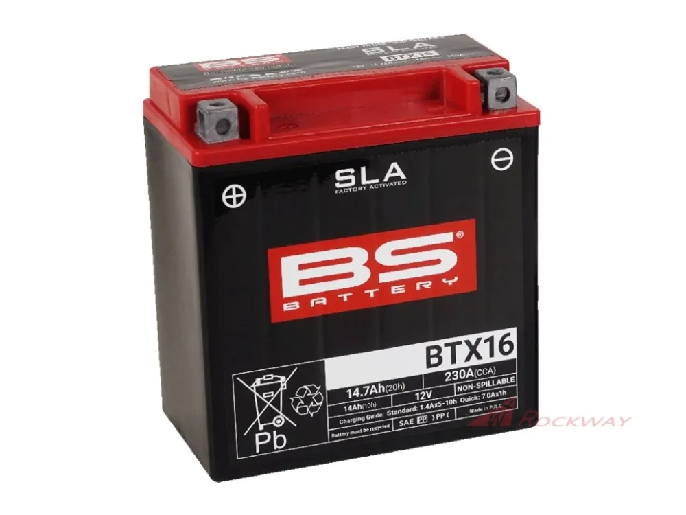 Továrně aktivovaná motocyklová baterie BS-BATTERY BTX16 (FA) (YTX16 (FA)) SLA- 5A Kup Teď