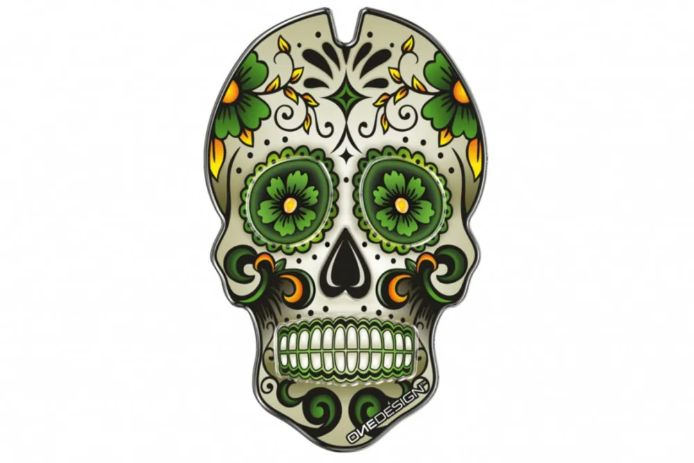Tankpad PUIG SKULL 3673V zelená Zlevněný