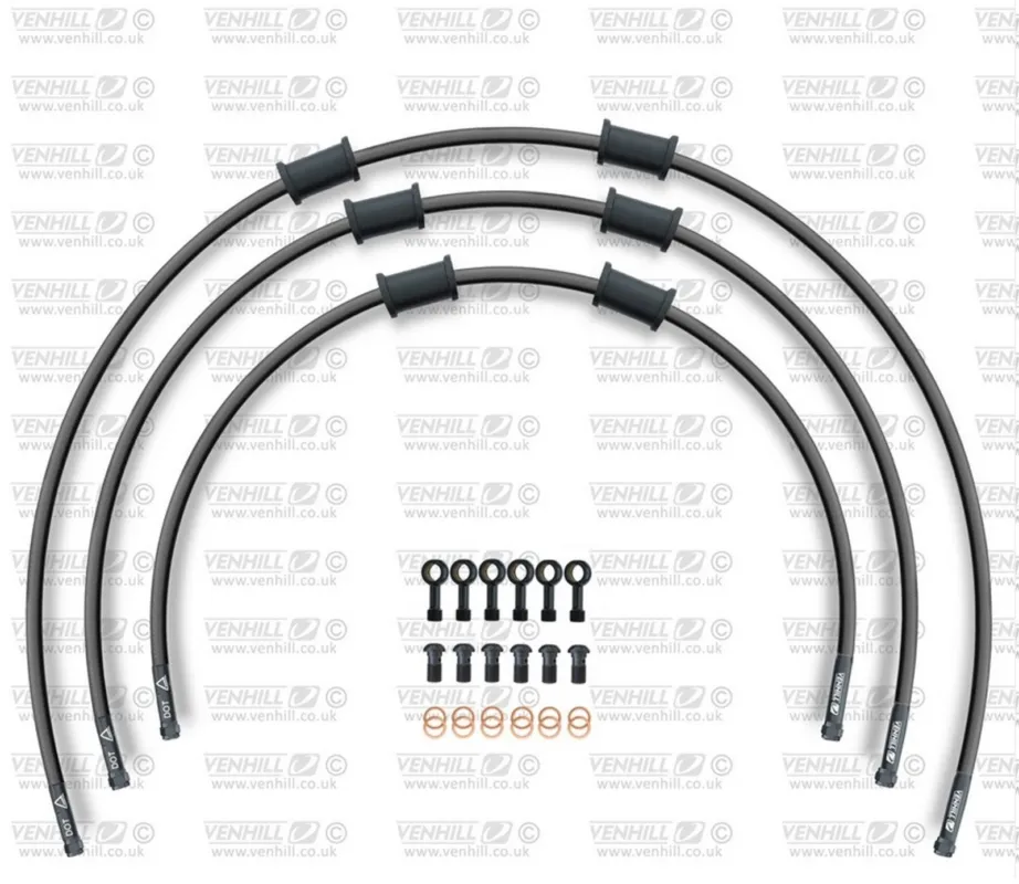 STANDARD Hadice přední brzdy sada Venhill POWERHOSEPLUS YAM-4002FB-BK (3 hadice v sadě) černé hadice, černé koncovky Hit Sezóny