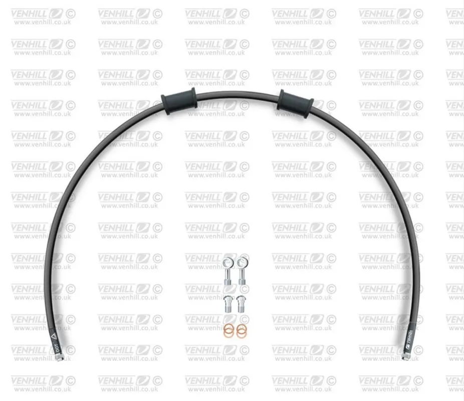 Horká Nabídka Hadice přední brzdy sada Venhill POWERHOSEPLUS YAM-6012FS-BK (1 hadice v sadě) černé hadice, nerezové koncovky