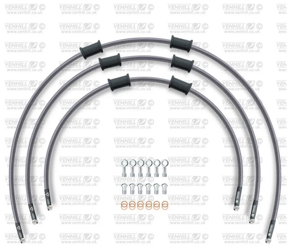 Sleva STANDARD Hadice přední brzdy sada Venhill POWERHOSEPLUS BMW-10001FS (3 hadice v sadě) Průhledné hadice, nerezové koncovky
