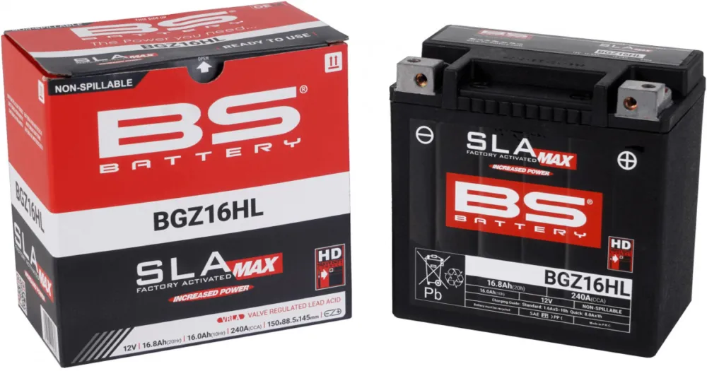 BS-BATTERY továrně aktivovaná motocyklová baterie BGZ16HL SLA MAX Výhodná Nabídka