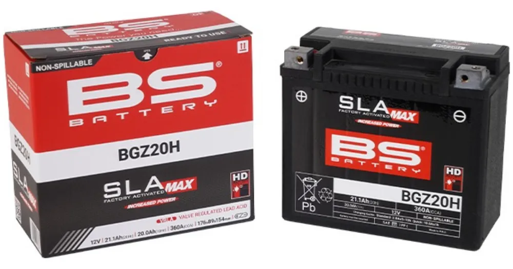 Vrácení Zdarma BS-BATTERY továrně aktivovaná motocyklová baterie BGZ20H SLA MAX