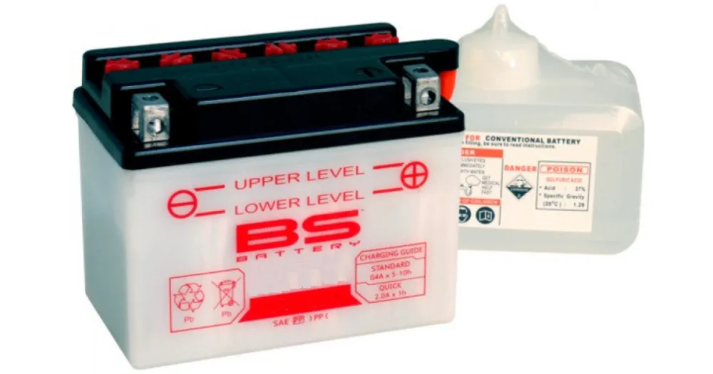 BS-BATTERY konvenční motocyklová baterie BB10L-BP Včetně balení kyseliny Cenově Výhodný
