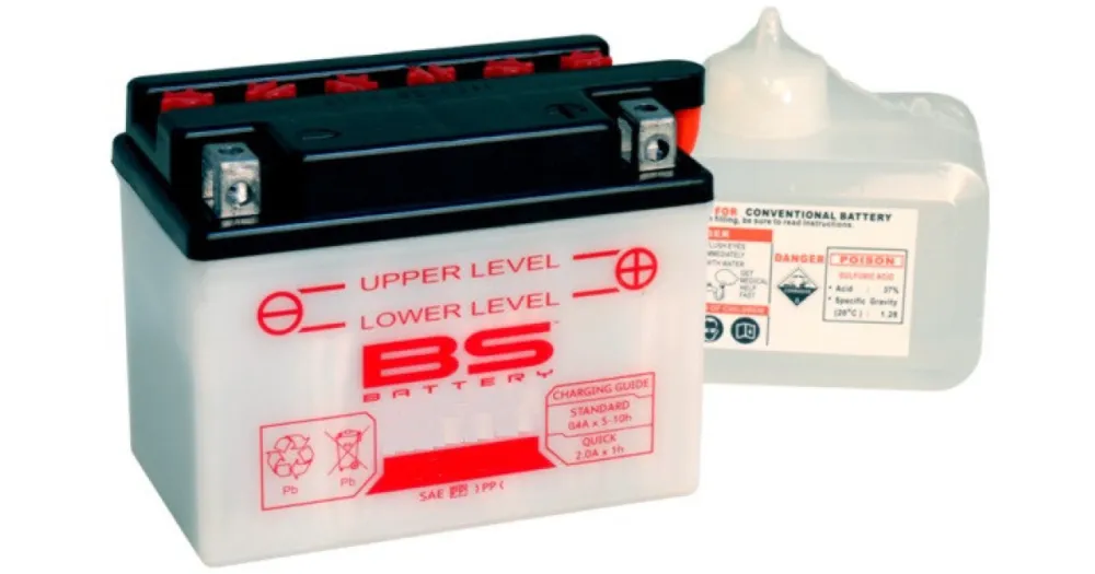 BS-BATTERY konvenční motocyklová baterie BB16B-A1 Včetně balení kyseliny Pouze Dnes