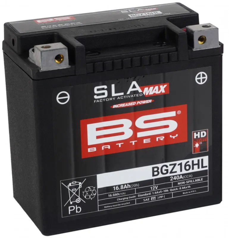 Tovární Cena Továrně aktivovaná motocyklová baterie BS-BATTERY BGZ16HL SLA MAX