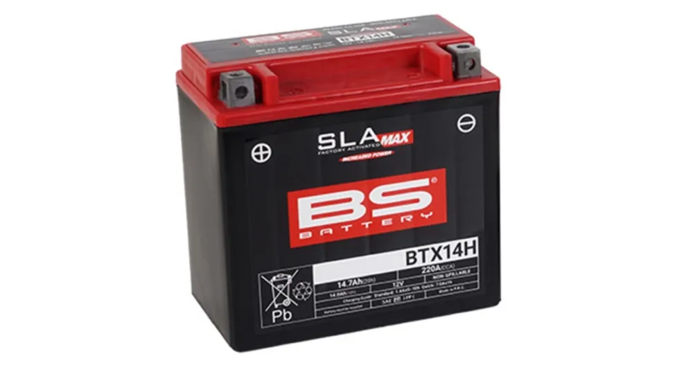 Továrně aktivovaná motocyklová baterie BS-BATTERY BTX14H (FA) (YTX14H (FA)) SLA MAX Akční Nabídka
