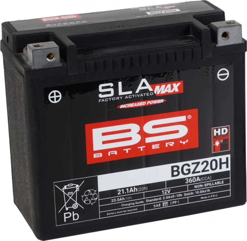 Jen Po Omezenou Doba Továrně aktivovaná motocyklová baterie BS-BATTERY BGZ20H SLA MAX
