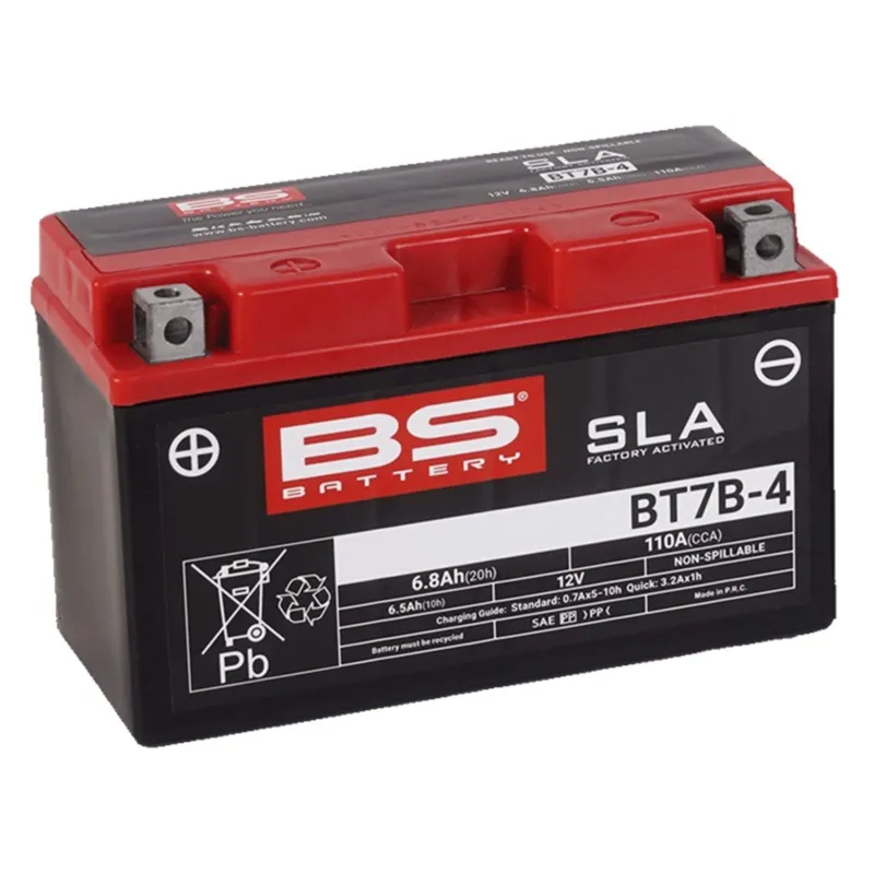 Továrně aktivovaná motocyklová baterie BS-BATTERY BT7B-4 (YT7B-4) Pouze Dnes