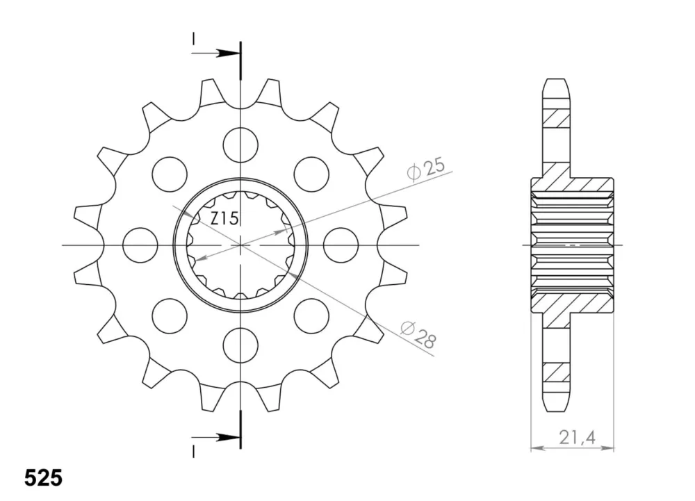 Řetězové kolečko SUPERSPROX CST-2150:17 17 zubů, 525 Sleva