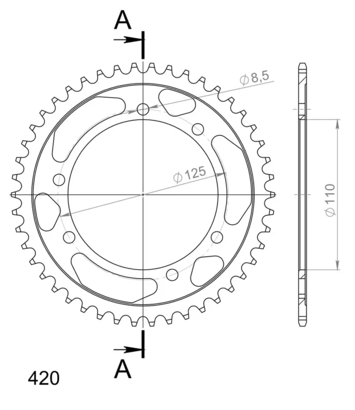 Nejprodávanější Řetězová rozeta SUPERSPROX RFE-6602:46-BLK černý 46 zubů, 420