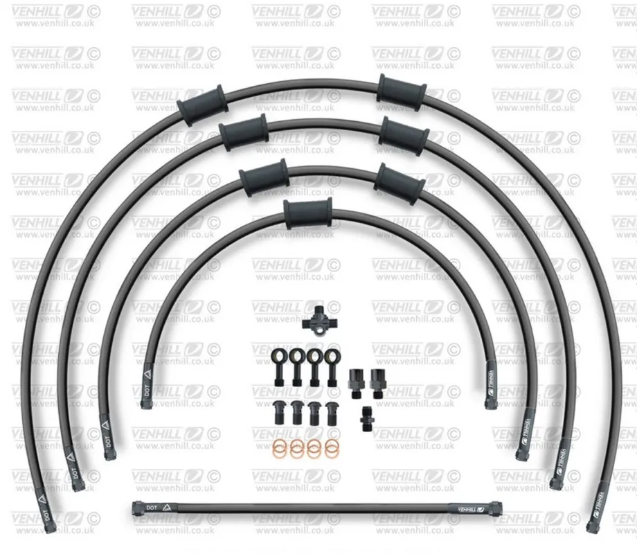 Značkový STANDARD Hadice přední brzdy sada Venhill POWERHOSEPLUS SUZ-11003FB-BK (5hadic v sadě) černé hadice, černé koncovky