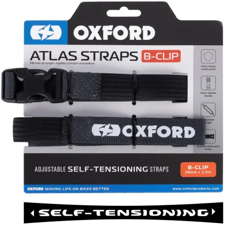 Nejprodávanější Zavazadlové popruhy Atlas B-Clip, 2 ks, OXFORD (šedá, 26mm x 2m)
