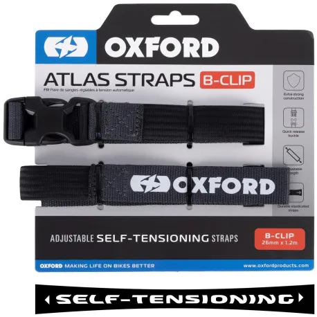 Autentický Zavazadlové popruhy Atlas B-Clip, 2 ks, OXFORD (šedá, 26mm x 1,2m)