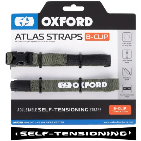 Nejprodávanější Zavazadlové popruhy Atlas B-Clip, 2 ks, OXFORD (zelená, 17mm x 2m)
