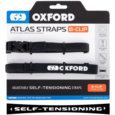 Zavazadlové popruhy Atlas B-Clip, 2 ks, OXFORD (černá, 17mm x 1,2m) Časově Omezené