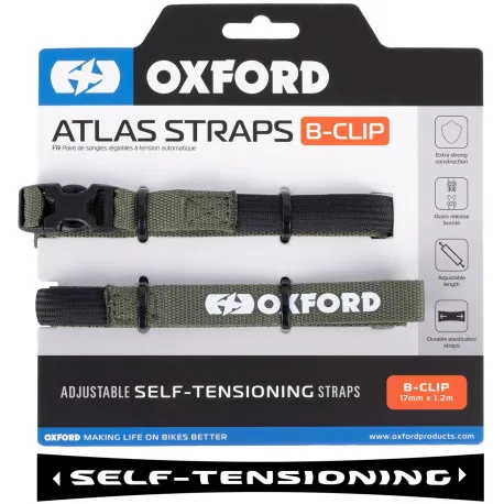 Pouze Dnes Zavazadlové popruhy Atlas B-Clip, 2 ks, OXFORD (zelená, 17mm x 1,2m)