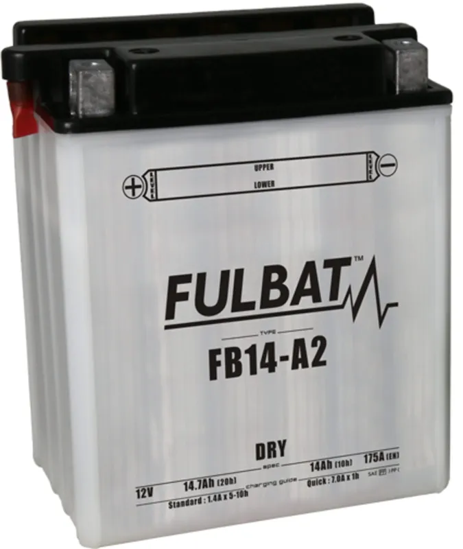 Must-Have Konvenční motocyklová baterie FULBAT FB14-A2 (YB14-A2) Včetně balení kyseliny